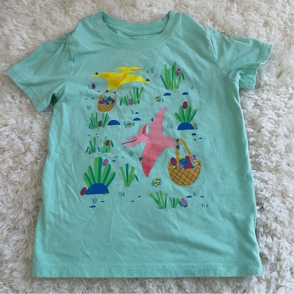 Cat & Jack 5T Kids Spring Easter Dinosaur Mint Green T-Shirt - Picture 1 of 5